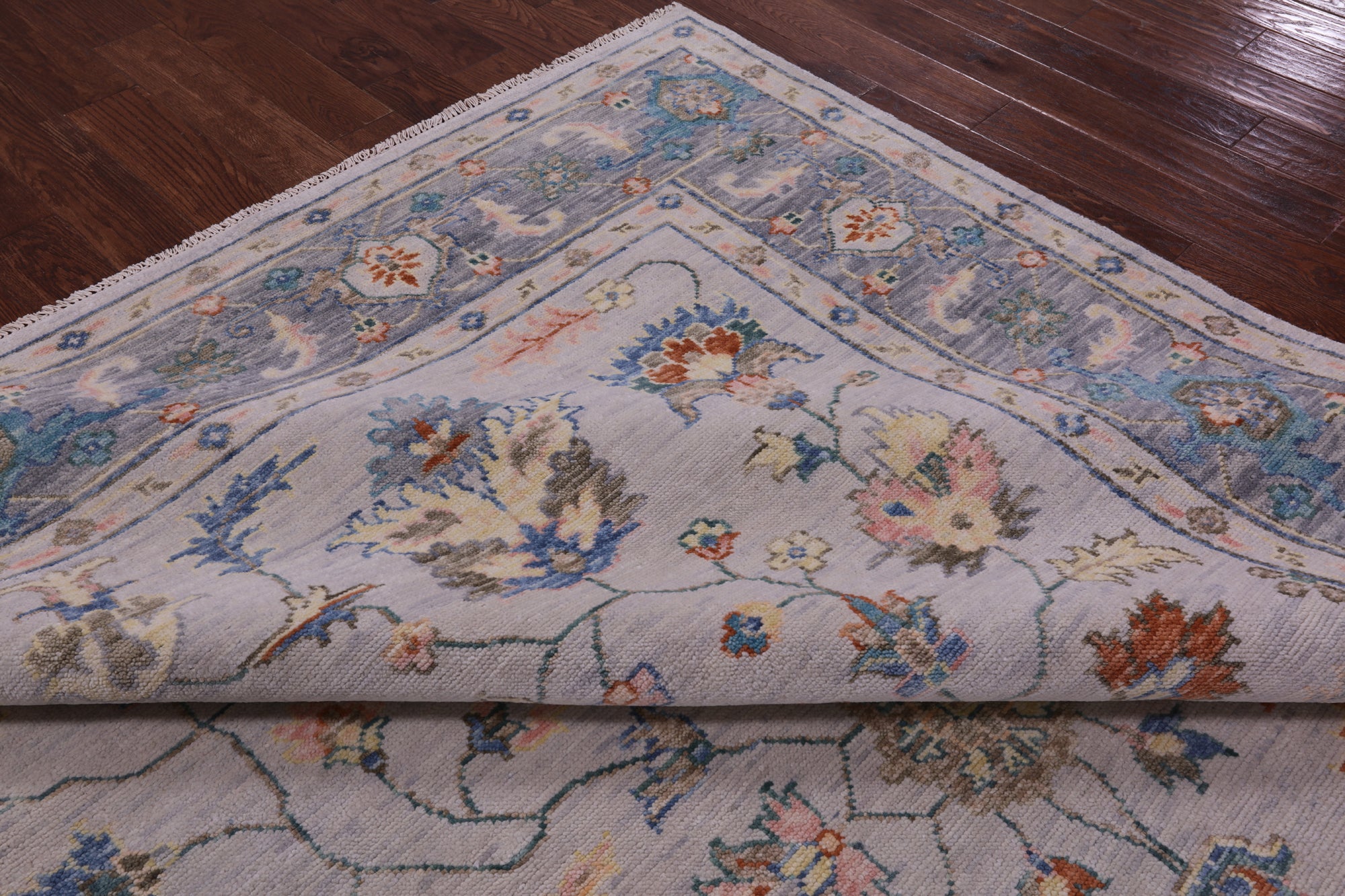 Grey Persian Fine Serapi Hand Knotted Wool Rug - 9' 2" X 11' 9" - Golden Nile