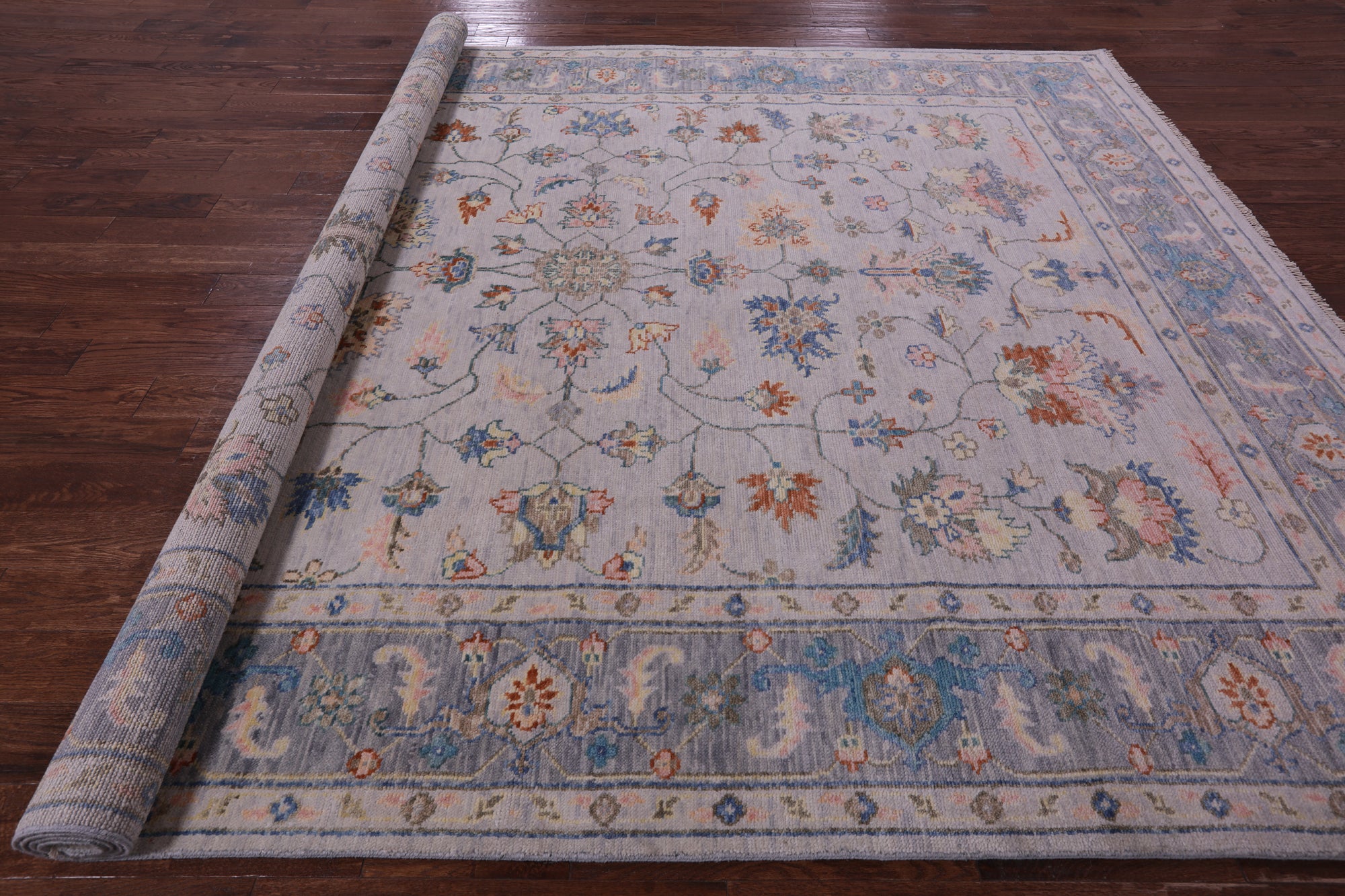 Grey Persian Fine Serapi Hand Knotted Wool Rug - 9' 2" X 11' 9" - Golden Nile