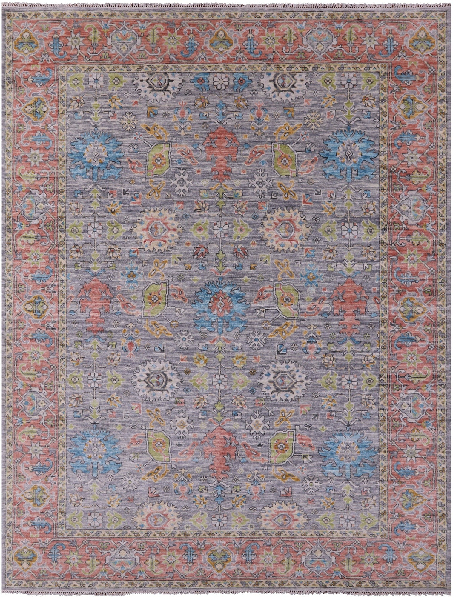 Grey Turkish Oushak Handmade Wool Rug - 9' 3" X 12' 3" - Golden Nile