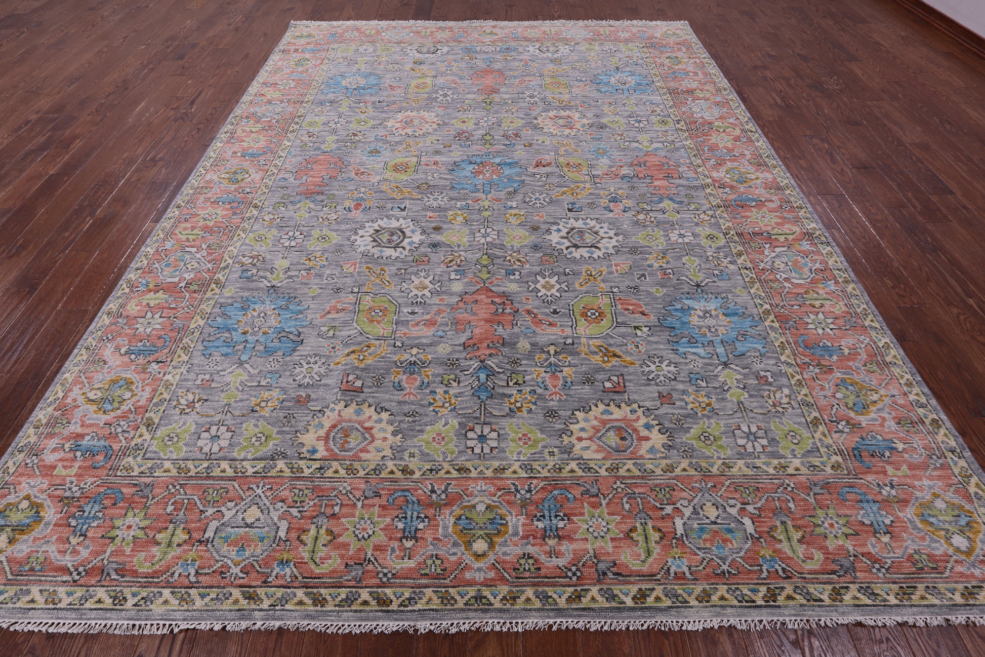 Grey Turkish Oushak Handmade Wool Rug - 9' 3" X 12' 3" - Golden Nile