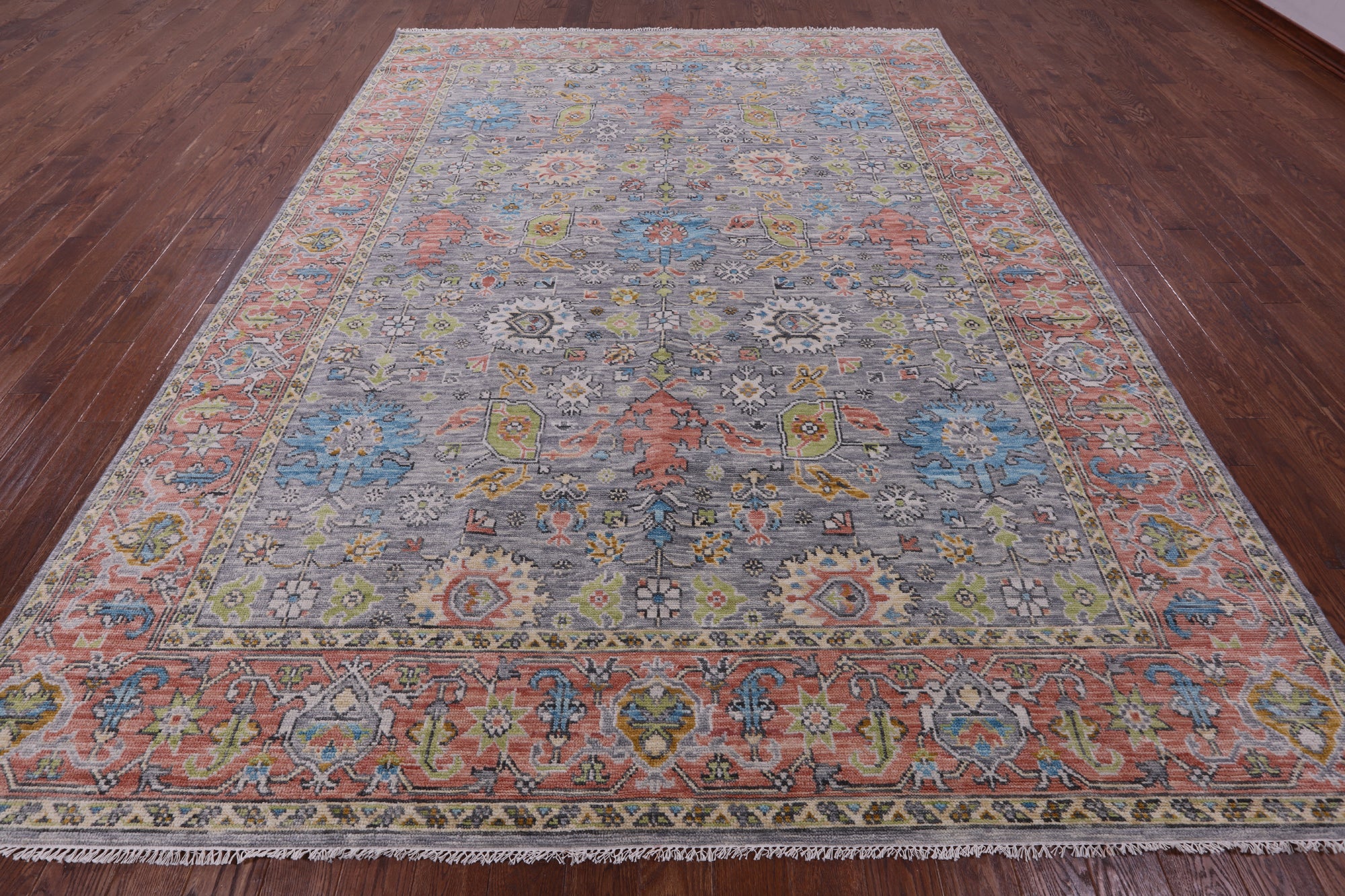 Grey Turkish Oushak Handmade Wool Rug - 9' 3" X 12' 3" - Golden Nile