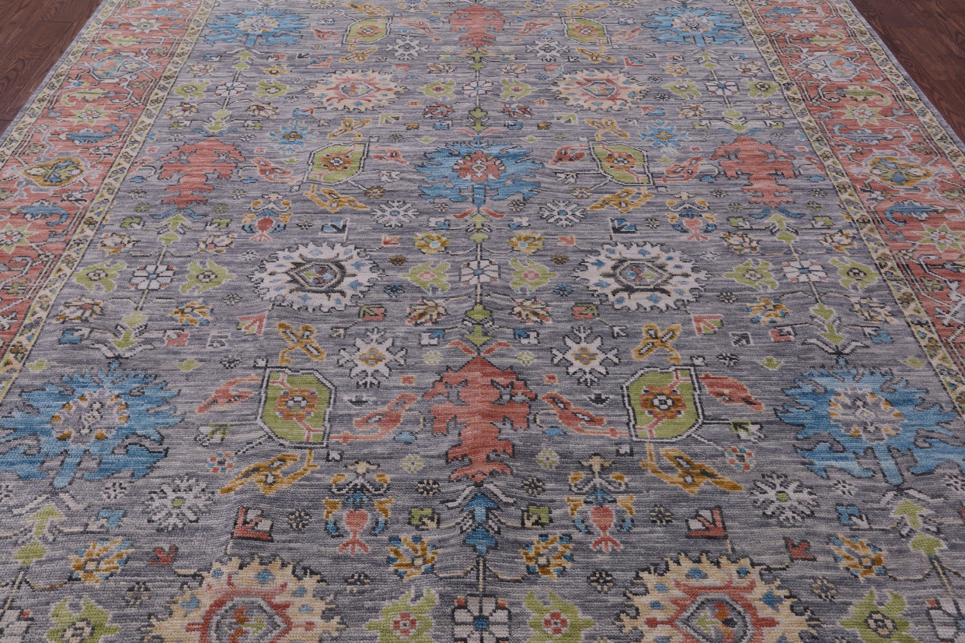 Grey Turkish Oushak Handmade Wool Rug - 9' 3" X 12' 3" - Golden Nile