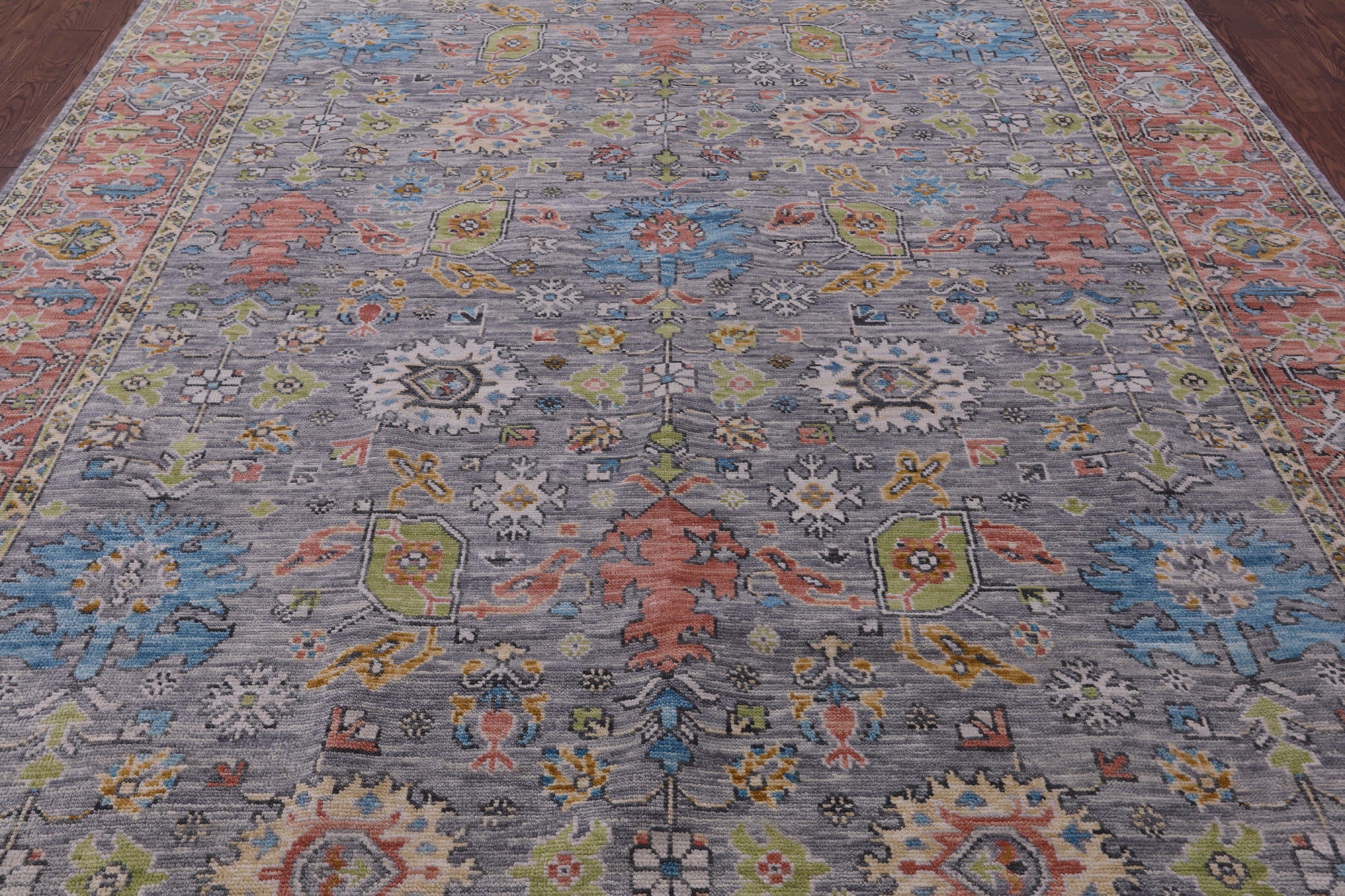 Grey Turkish Oushak Handmade Wool Rug - 9' 3" X 12' 3" - Golden Nile