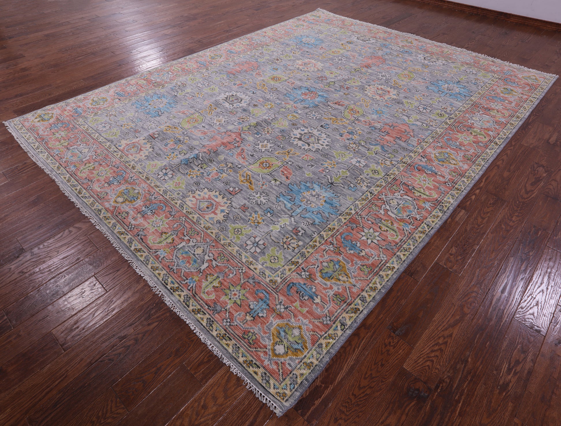 Grey Turkish Oushak Handmade Wool Rug - 9' 3" X 12' 3" - Golden Nile