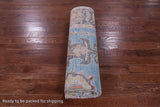 Blue Turkish Oushak Hand Knotted Wool Rug - 9' 2" X 12' 2" - Golden Nile