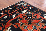 Black William Morris Handmade Wool Area Rug - 9' 2" X 11' 10" - Golden Nile