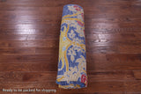 Blue Square William Morris Hand Knotted Wool Rug - 8' 10" X 8' 11" - Golden Nile