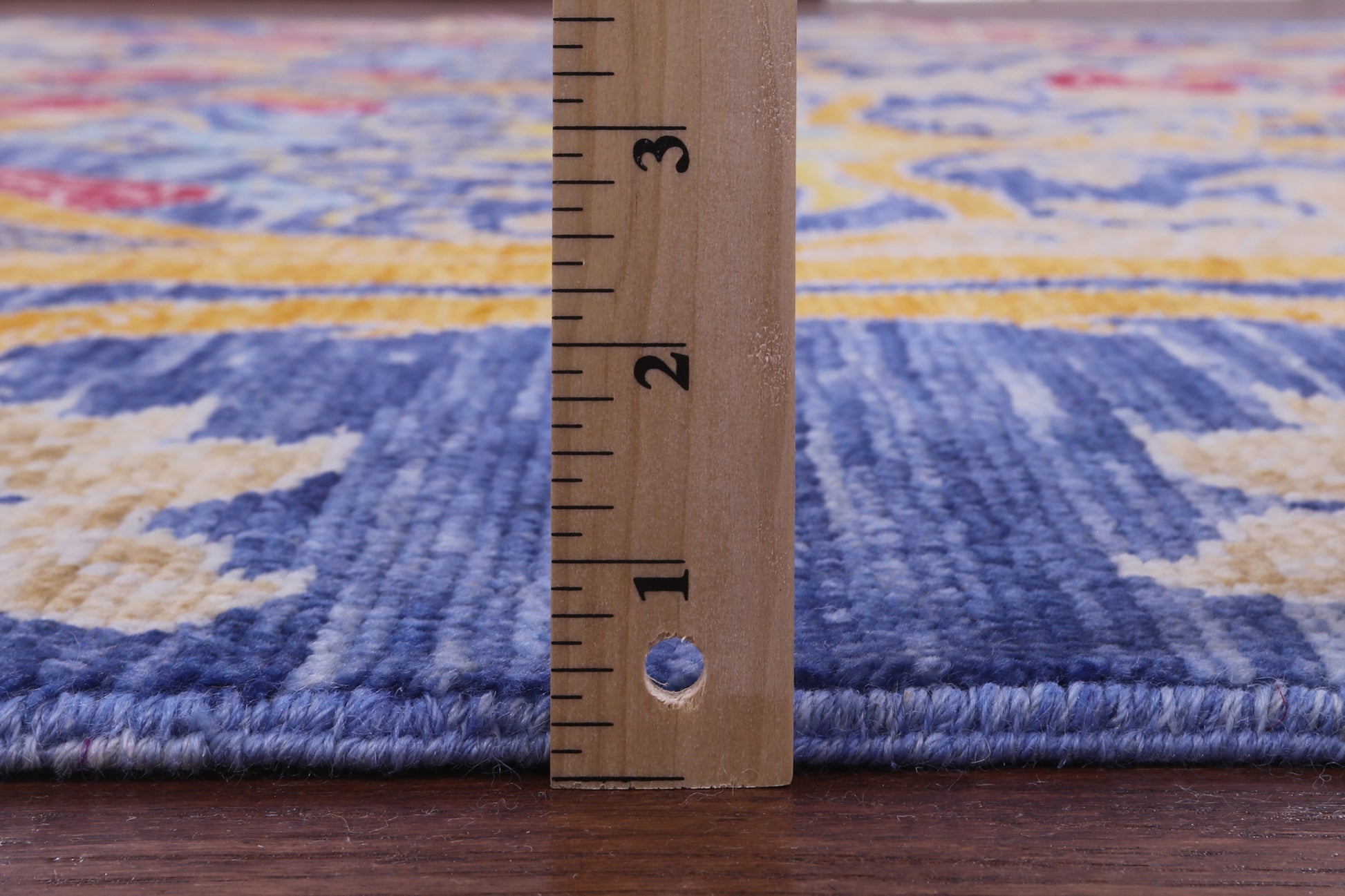Blue Square William Morris Hand Knotted Wool Rug - 8' 10" X 8' 11" - Golden Nile