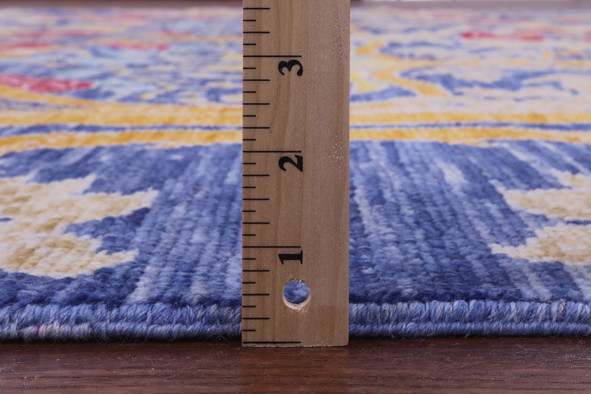 Blue Square William Morris Hand Knotted Wool Rug - 8' 10" X 8' 11" - Golden Nile