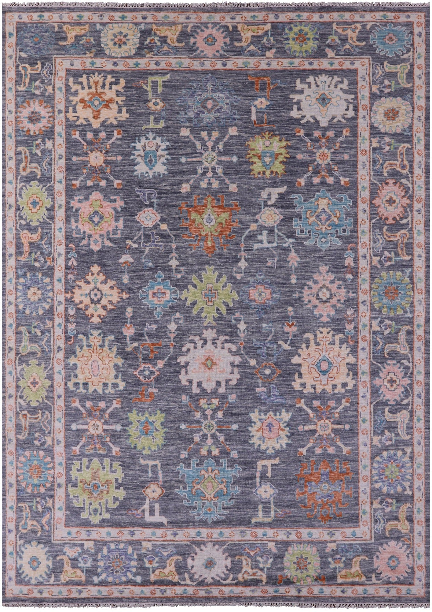Grey Turkish Oushak Hand Knotted Wool Rug - 10' 1" X 14' 1" - Golden Nile