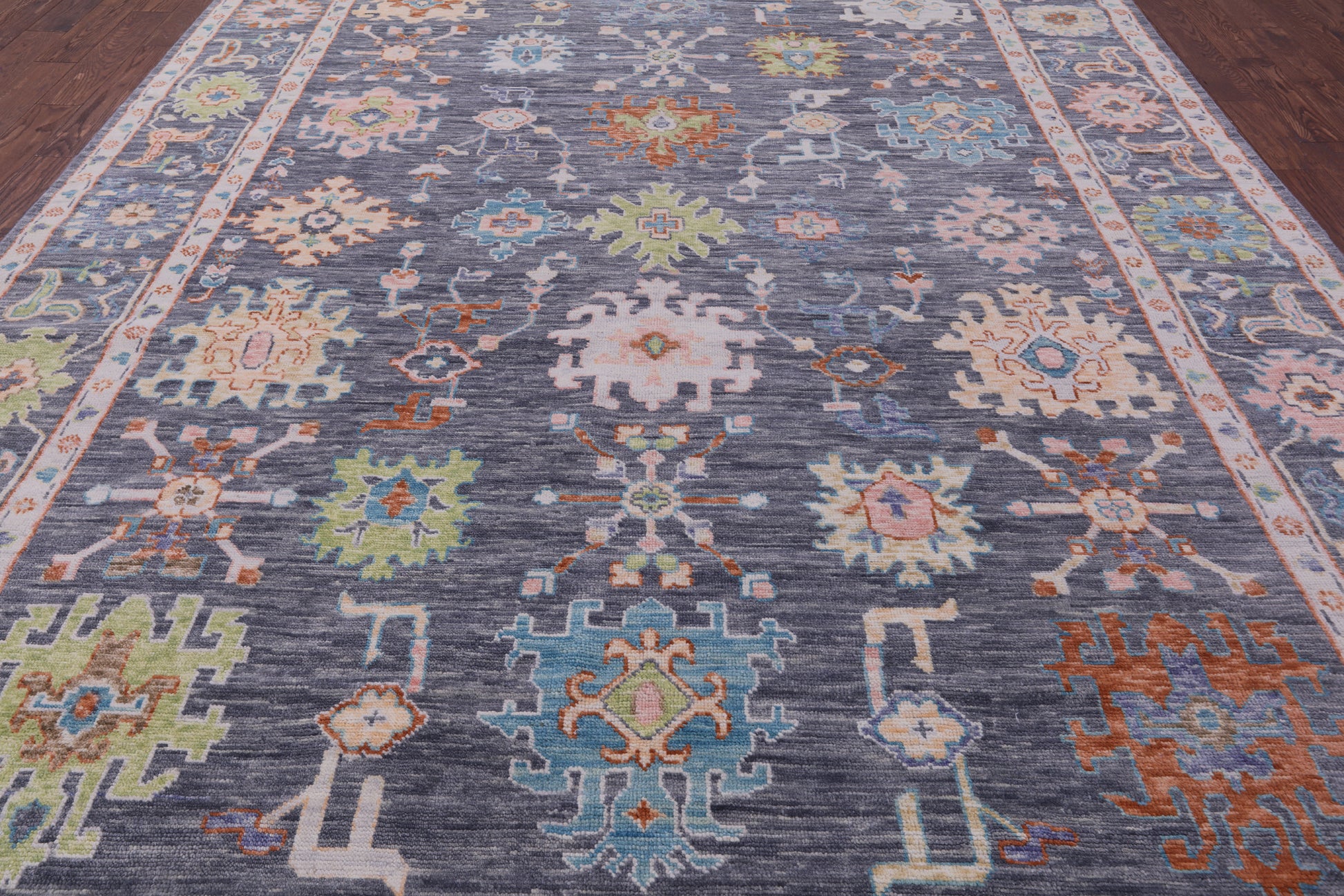 Grey Turkish Oushak Hand Knotted Wool Rug - 10' 1" X 14' 1" - Golden Nile