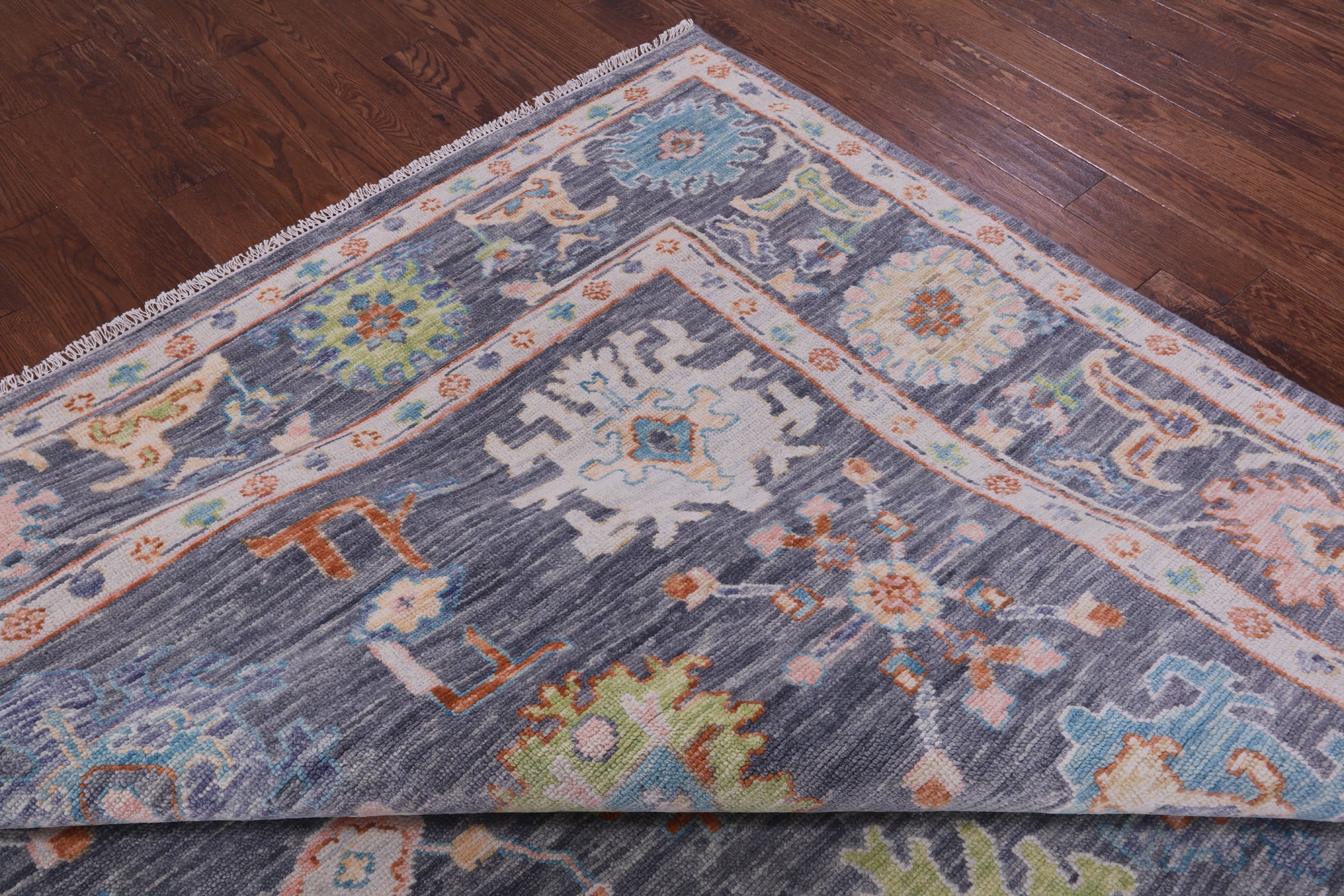 Grey Turkish Oushak Hand Knotted Wool Rug - 10' 1" X 14' 1" - Golden Nile