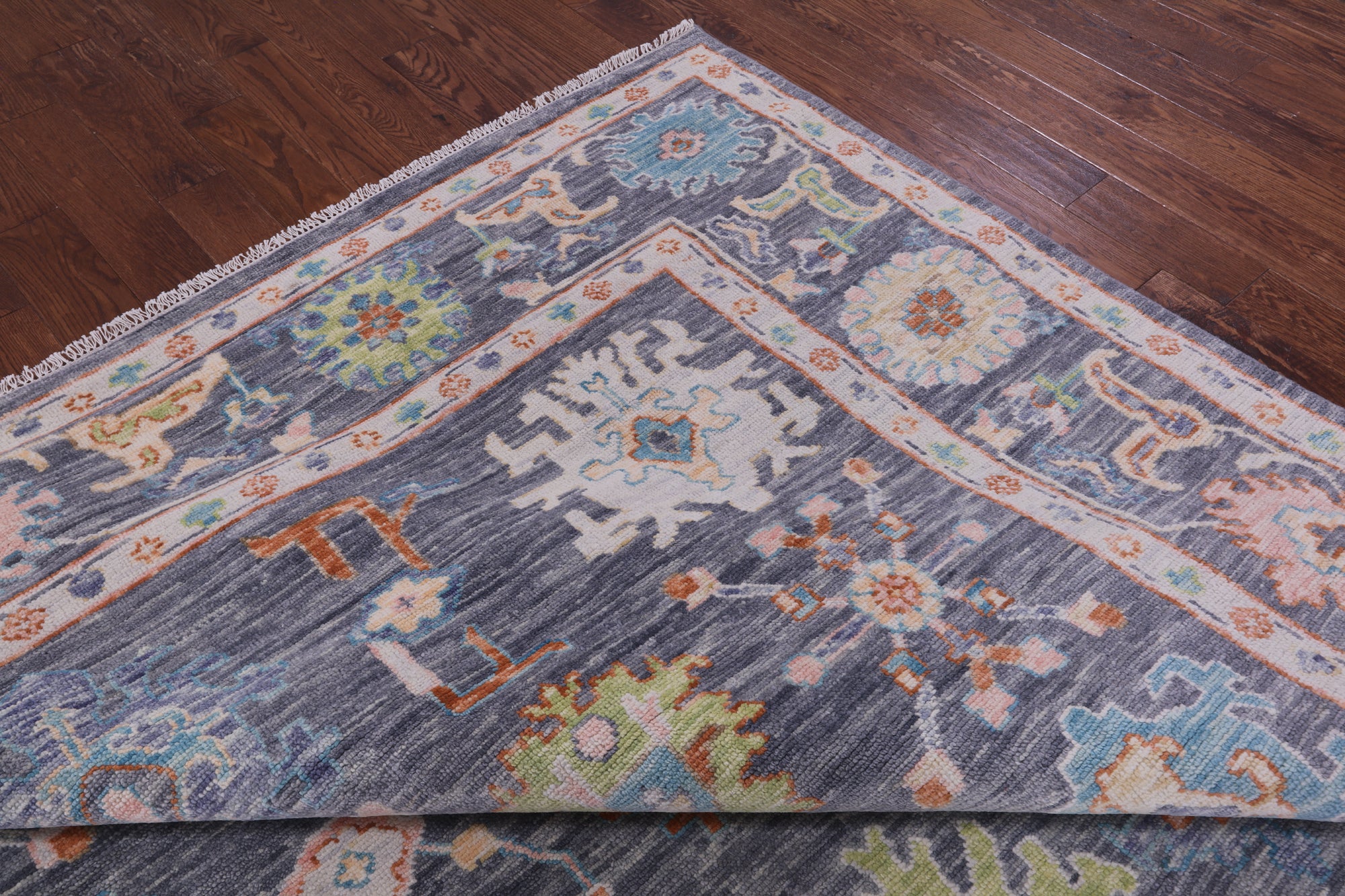 Grey Turkish Oushak Hand Knotted Wool Rug - 10' 1" X 14' 1" - Golden Nile