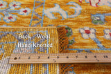 Gold Turkish Oushak Handmade Wool Rug - 9' 0" X 11' 10" - Golden Nile