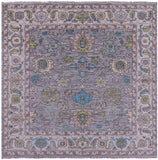 Grey Square Turkish Oushak Hand Knotted Wool Rug - 8' 0" X 8' 0" - Golden Nile