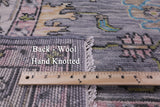Grey Square Turkish Oushak Hand Knotted Wool Rug - 8' 0" X 8' 0" - Golden Nile