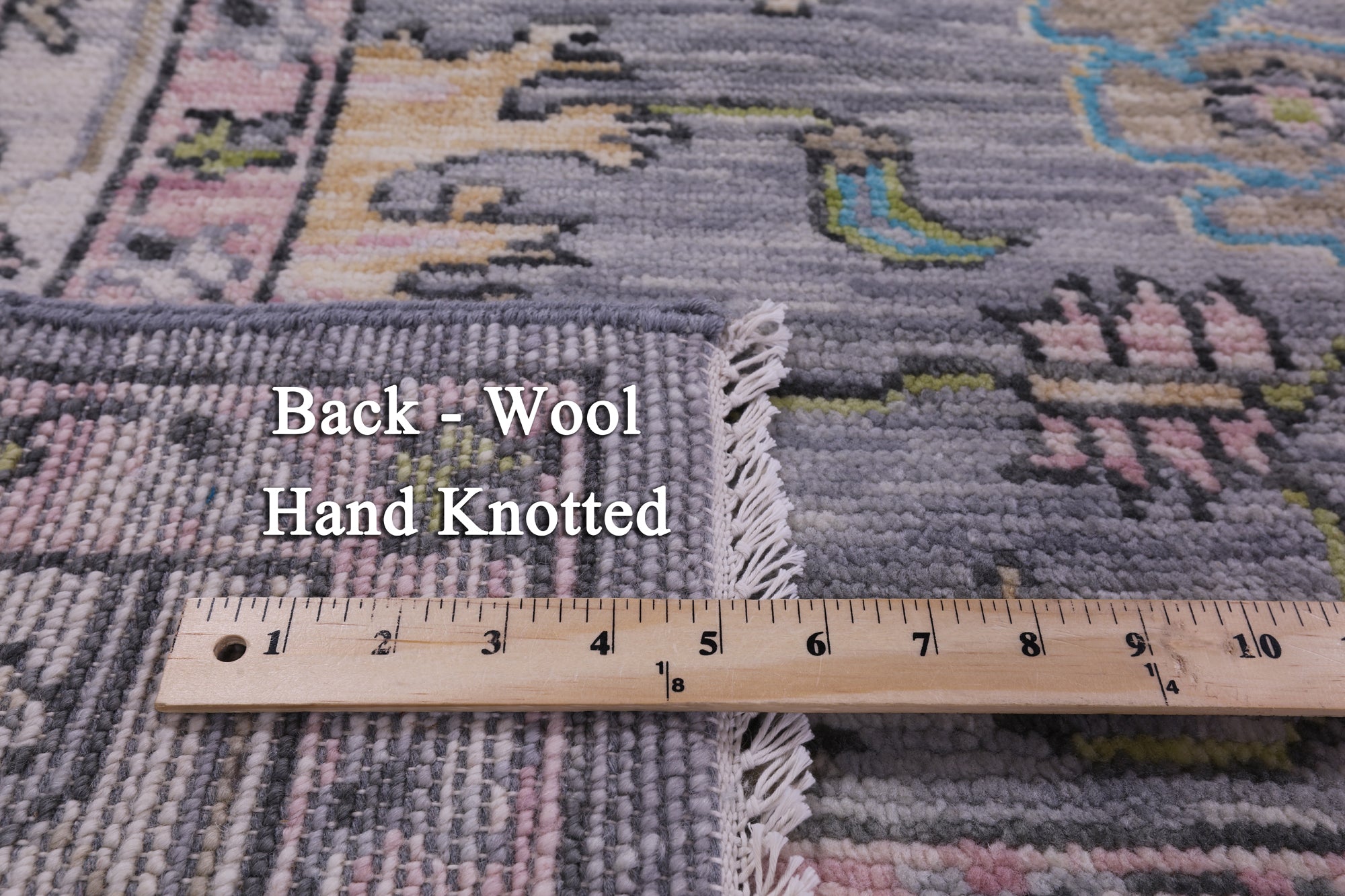 Grey Square Turkish Oushak Hand Knotted Wool Rug - 8' 0" X 8' 0" - Golden Nile