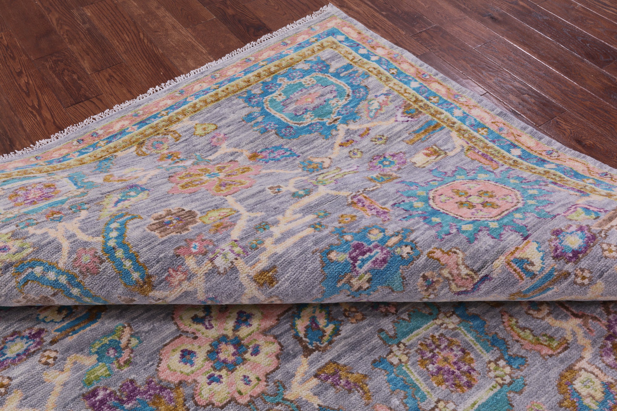 Grey Turkish Oushak Hand Knotted Wool Rug - 7' 11" X 10' 4" - Golden Nile