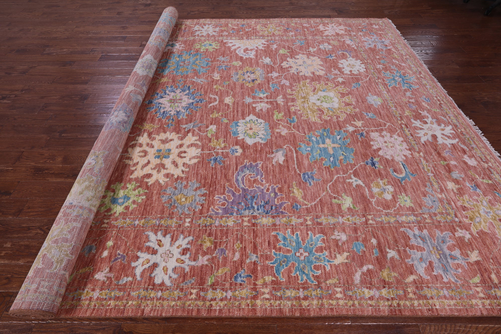 Turkish Oushak Hand Knotted Wool Rug - 10' 0" X 14' 2" - Golden Nile