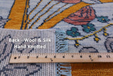 Blue William Morris Hand Knotted Wool Rug - 10' 2" X 14' 0" - Golden Nile