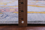 Blue William Morris Hand Knotted Wool Rug - 10' 2" X 14' 0" - Golden Nile