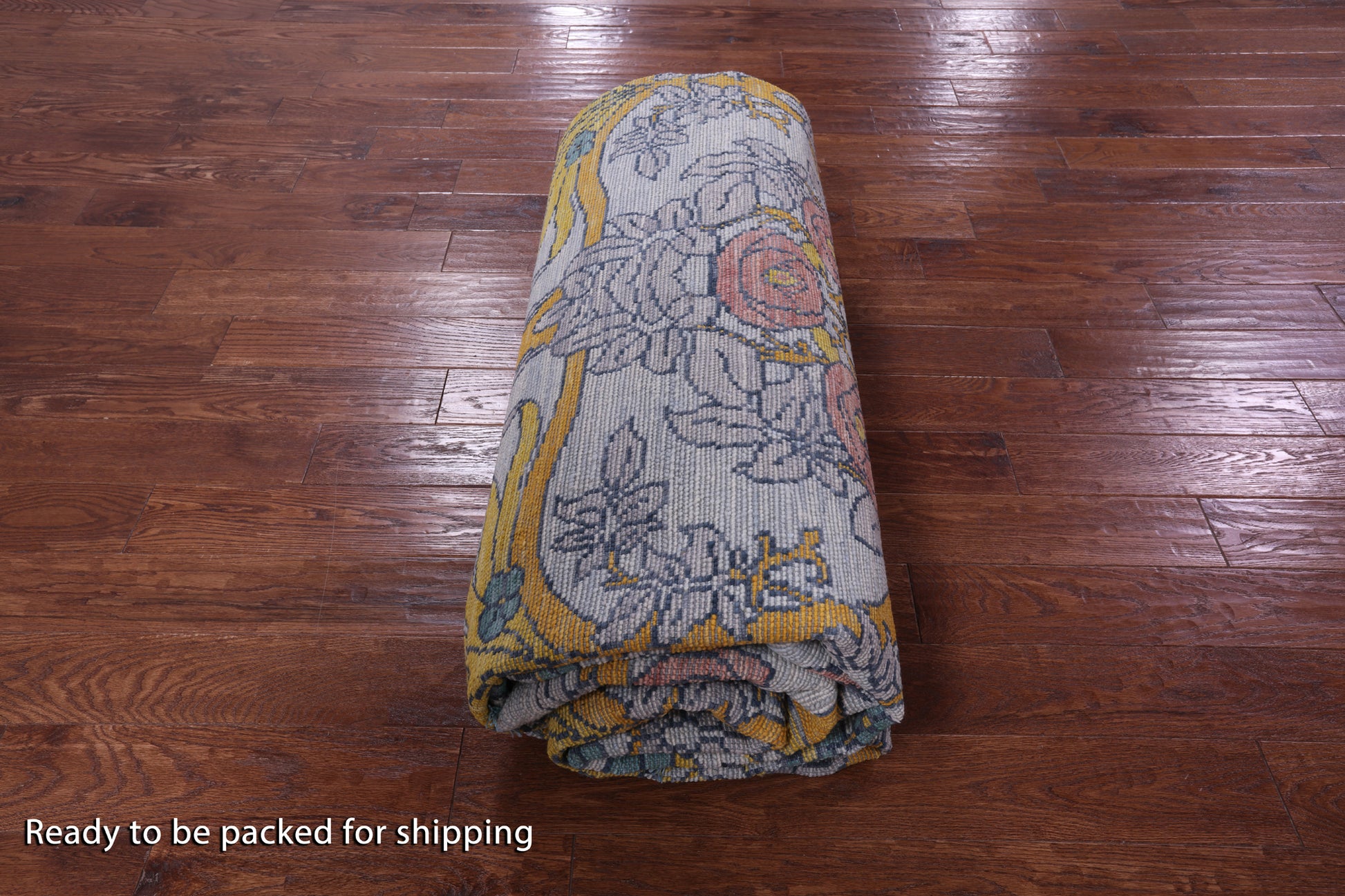 Blue William Morris Hand Knotted Wool Rug - 10' 2" X 14' 0" - Golden Nile