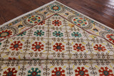 Ivory William Morris Hand Knotted Wool Area Rug - 9' 1" X 11' 10" - Golden Nile