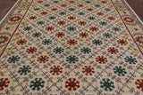 Ivory William Morris Hand Knotted Wool Area Rug - 9' 1" X 11' 10" - Golden Nile