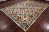 Ivory William Morris Hand Knotted Wool Area Rug - 9' 1" X 11' 10" - Golden Nile