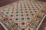 Ivory William Morris Hand Knotted Wool Area Rug - 9' 1" X 11' 10" - Golden Nile