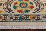 Ivory William Morris Hand Knotted Wool Area Rug - 9' 1" X 11' 10" - Golden Nile