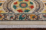 Ivory William Morris Hand Knotted Wool Area Rug - 9' 1" X 11' 10" - Golden Nile