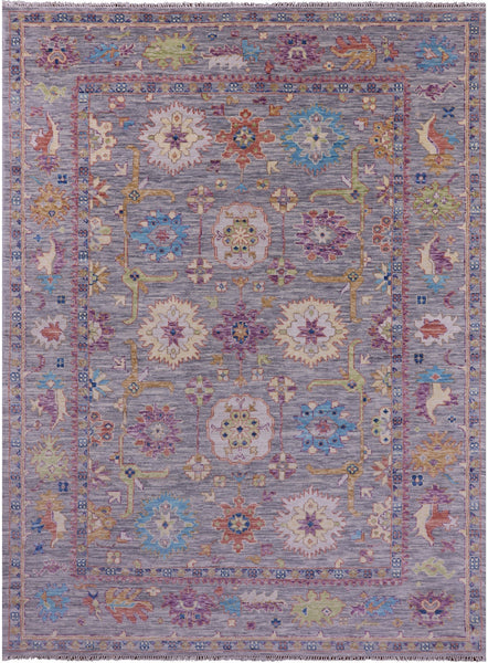 Grey Turkish Oushak Hand Knotted Wool Rug - 8' 11" X 12' 0" - Golden Nile