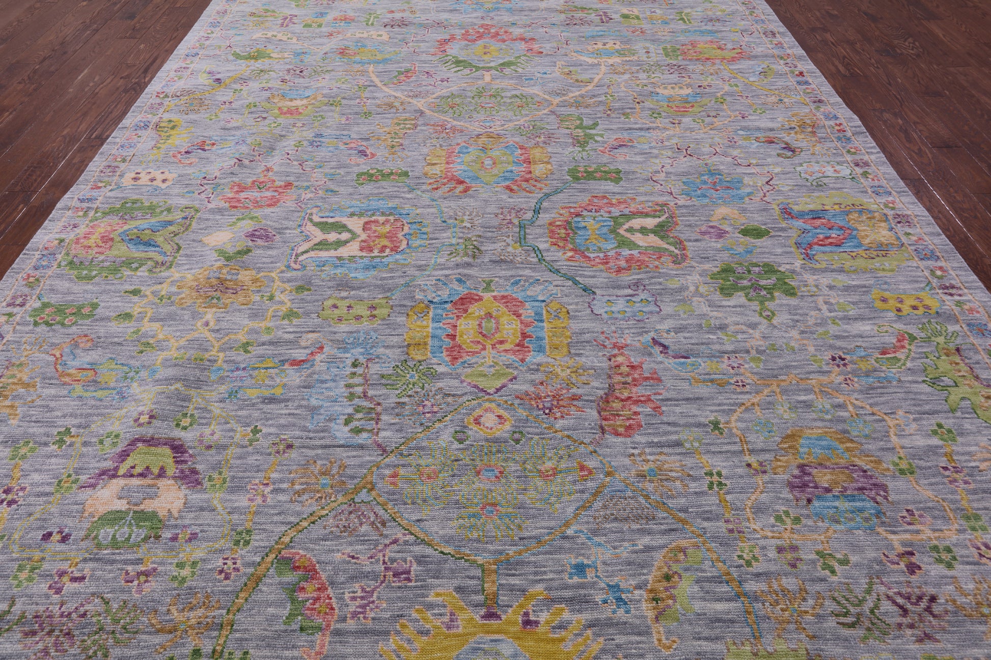 Grey Turkish Oushak Hand Knotted Wool Rug - 10' 3" X 14' 2" - Golden Nile