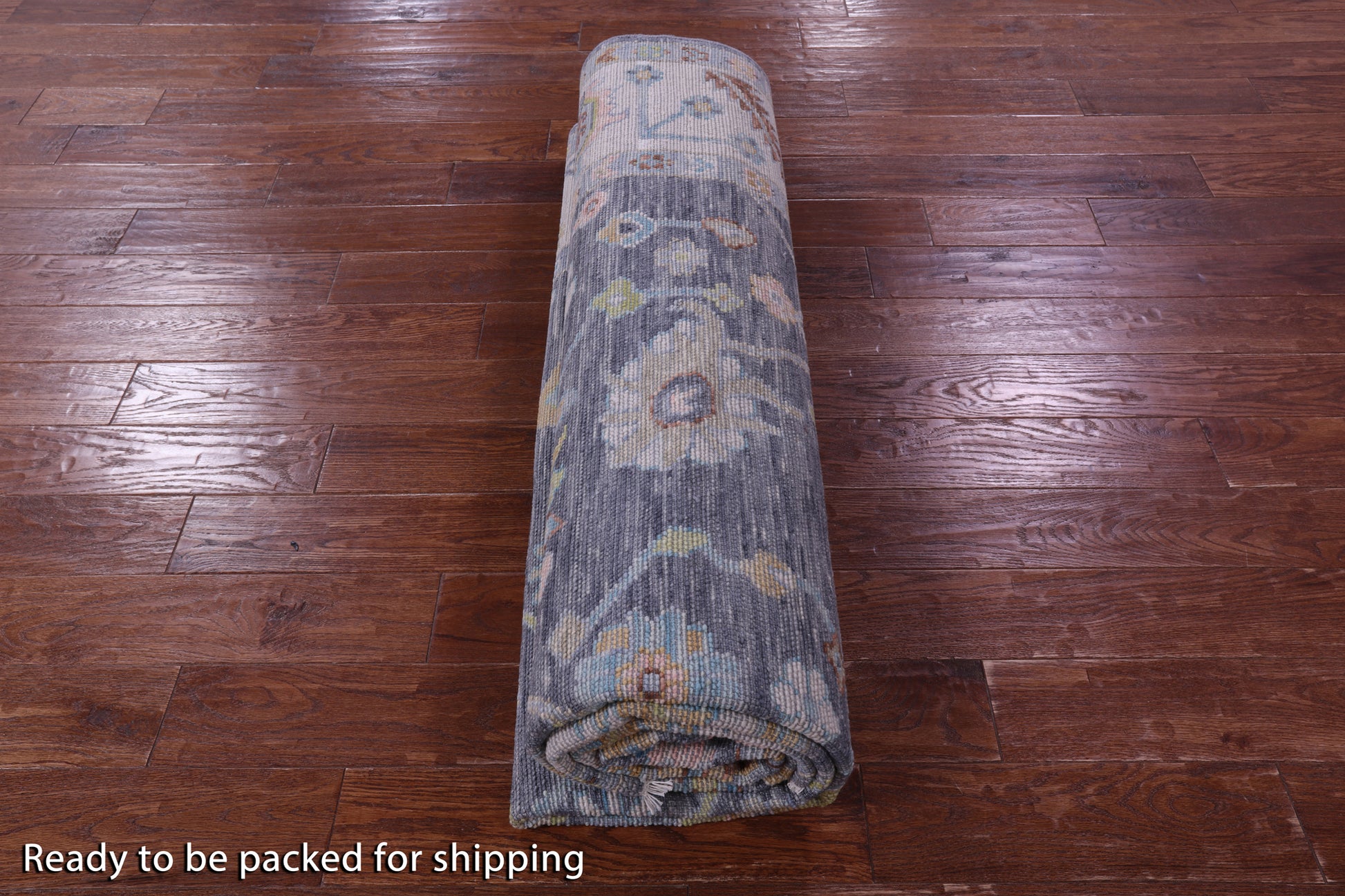 Grey Turkish Oushak Hand Knotted Wool Rug - 8' 1" X 9' 11" - Golden Nile
