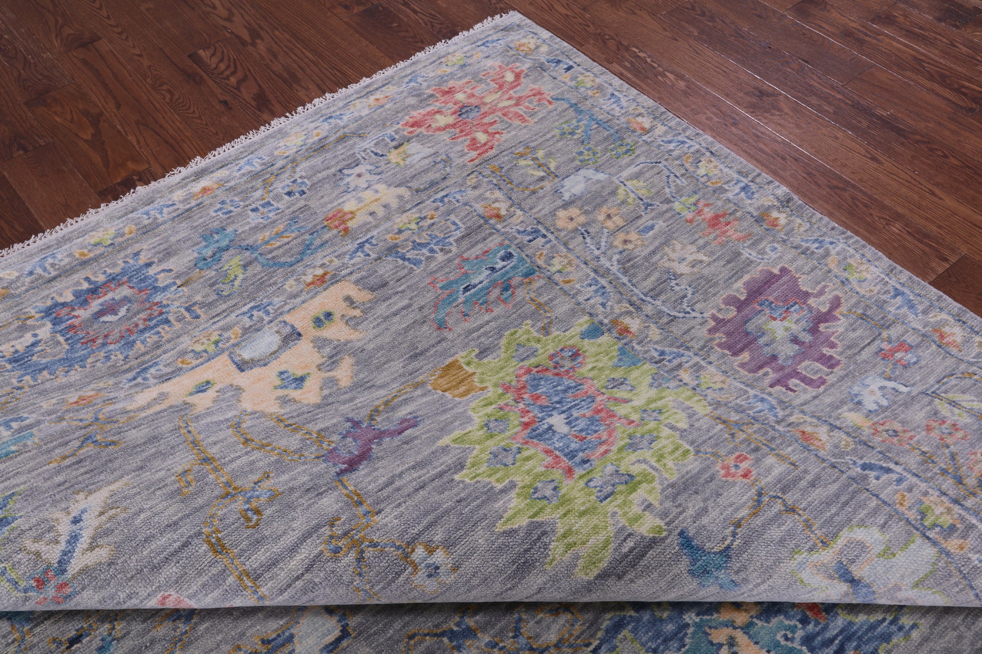 Grey Turkish Oushak Hand Knotted Wool Rug - 10' 5" X 13' 4" - Golden Nile