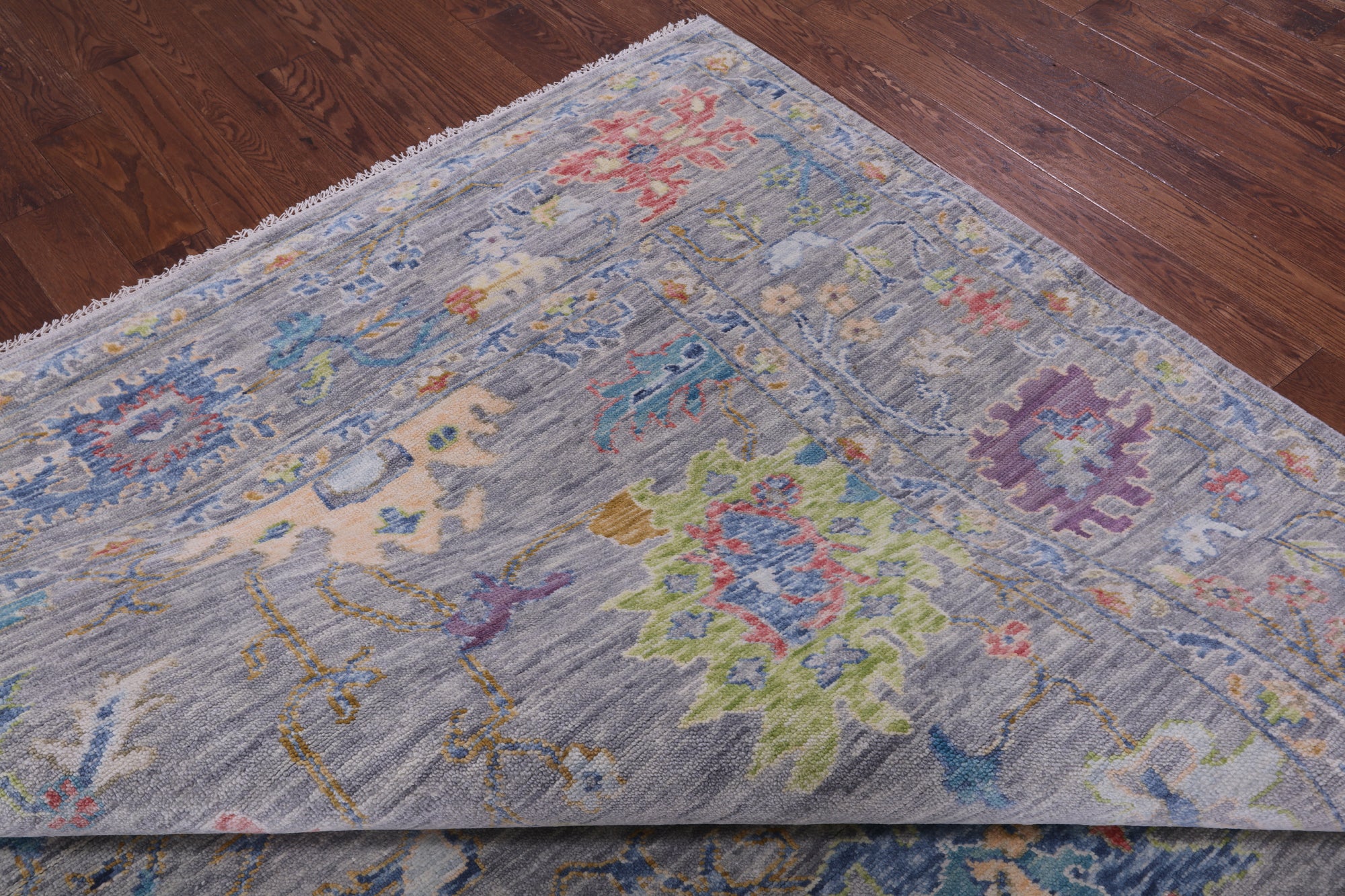Grey Turkish Oushak Hand Knotted Wool Rug - 10' 5" X 13' 4" - Golden Nile