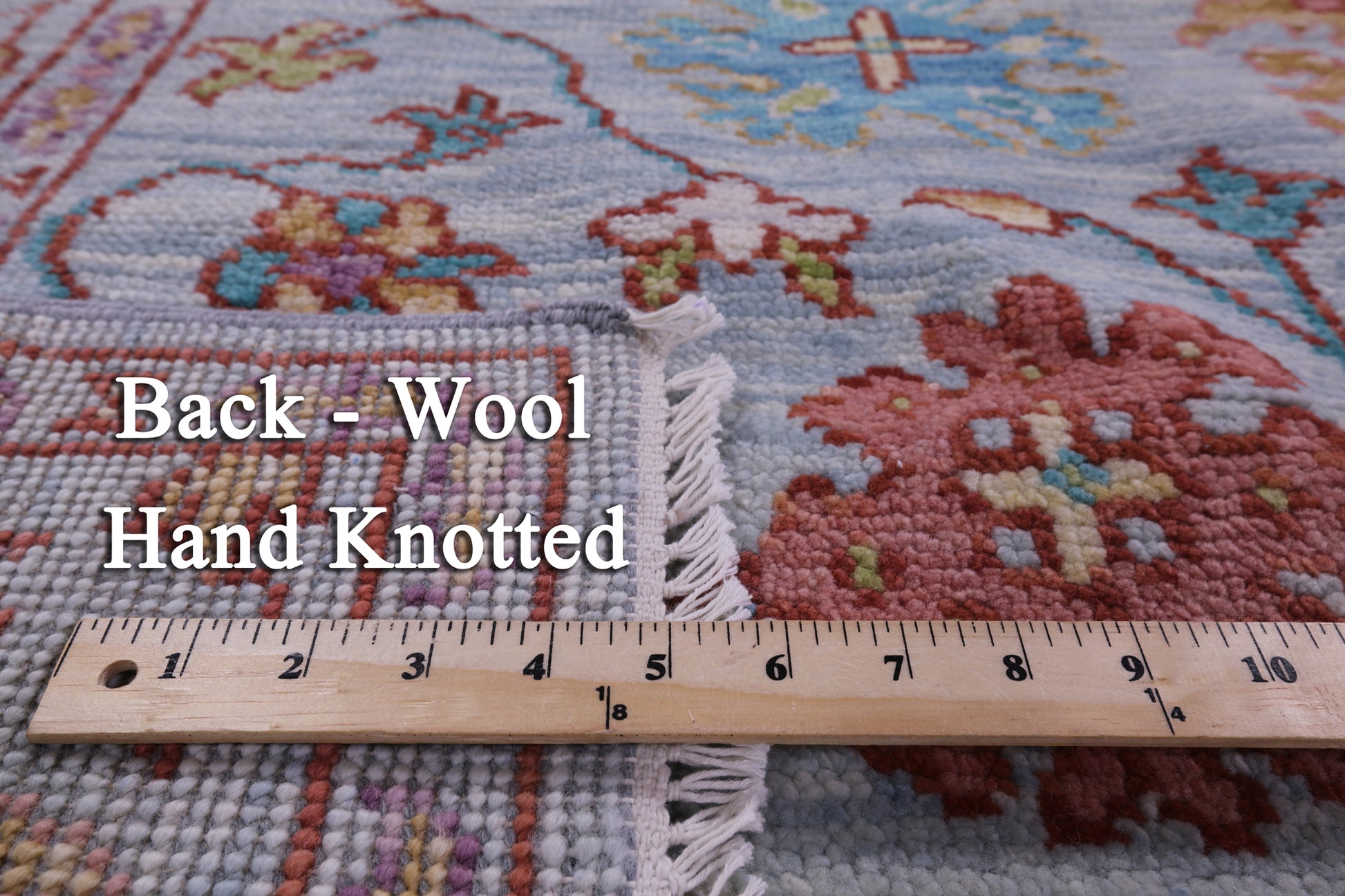 Light Blue Turkish Oushak Hand Knotted Wool Rug - 6' 0" X 9' 3" - Golden Nile