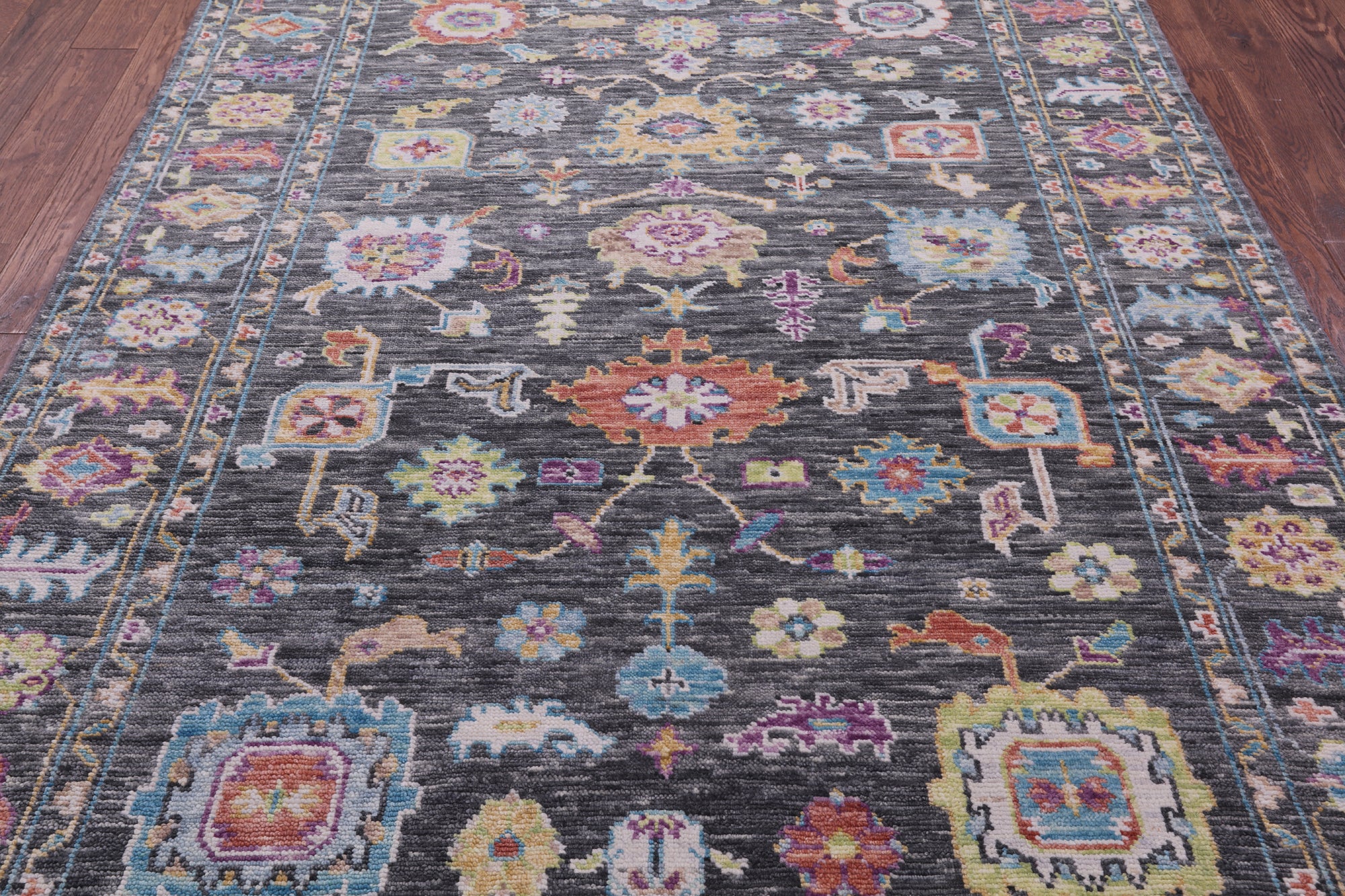 Grey Turkish Oushak Hand Knotted Wool Rug - 6' 2" X 8' 10" - Golden Nile