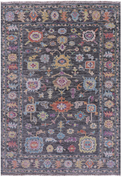 Grey Turkish Oushak Hand Knotted Wool Rug - 6' 2" X 8' 10" - Golden Nile