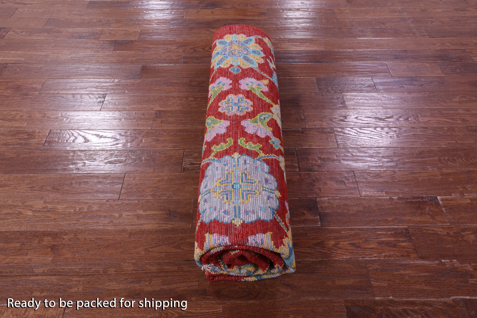 Red Square Turkish Oushak Handmade Wool Rug - 8' 1" X 8' 2" - Golden Nile