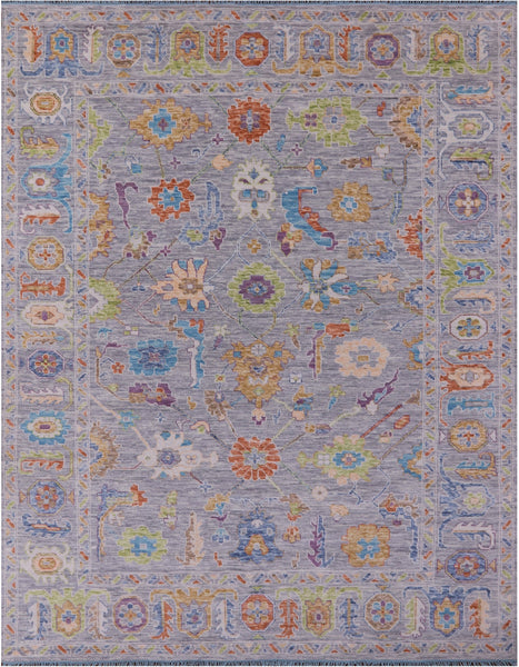 Grey Turkish Oushak Handmade Wool Rug - 9' 2" X 11' 11" - Golden Nile