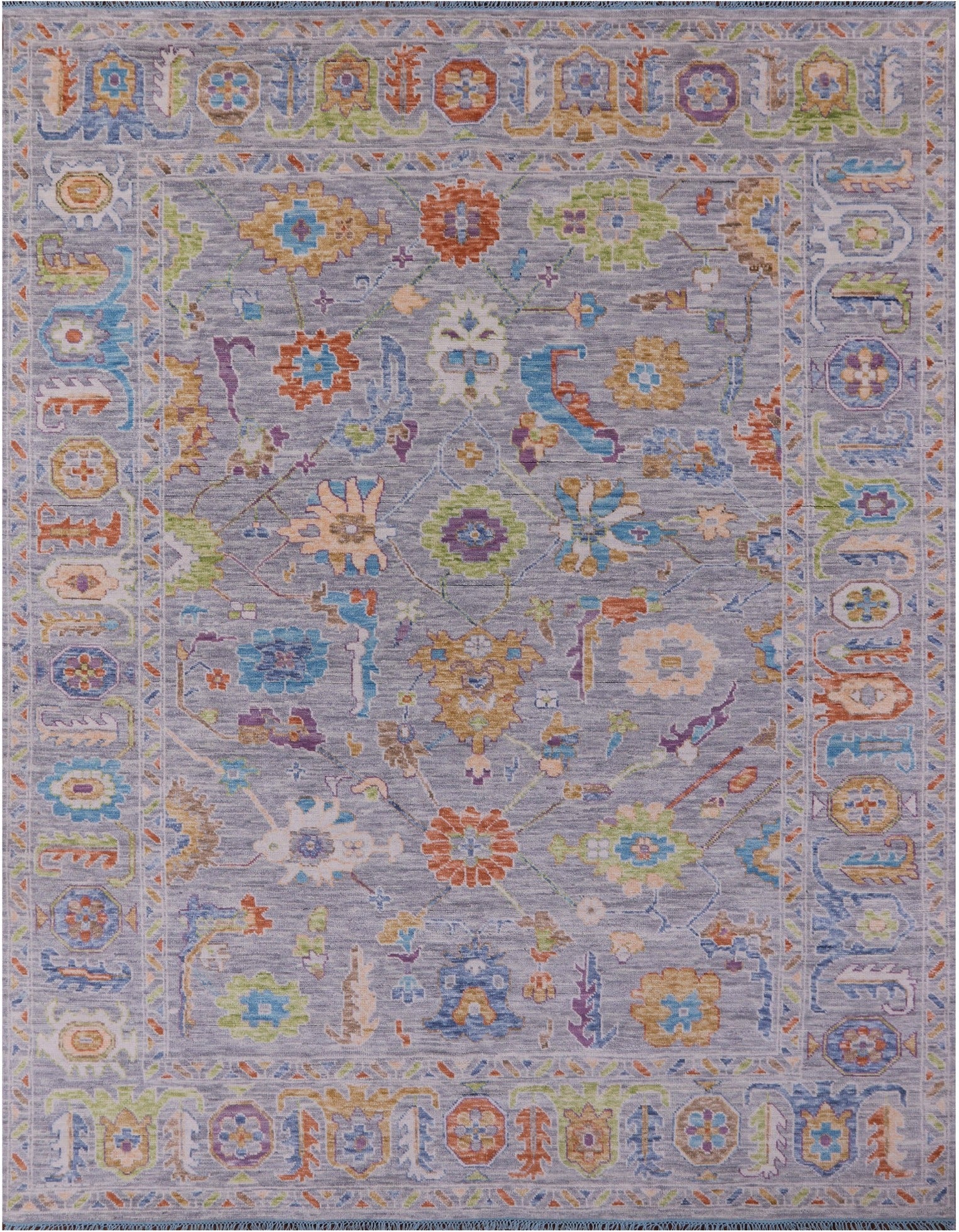 Grey Turkish Oushak Handmade Wool Rug - 9' 2" X 11' 11" - Golden Nile