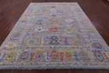 Grey Turkish Oushak Handmade Wool Rug - 9' 2" X 11' 11" - Golden Nile