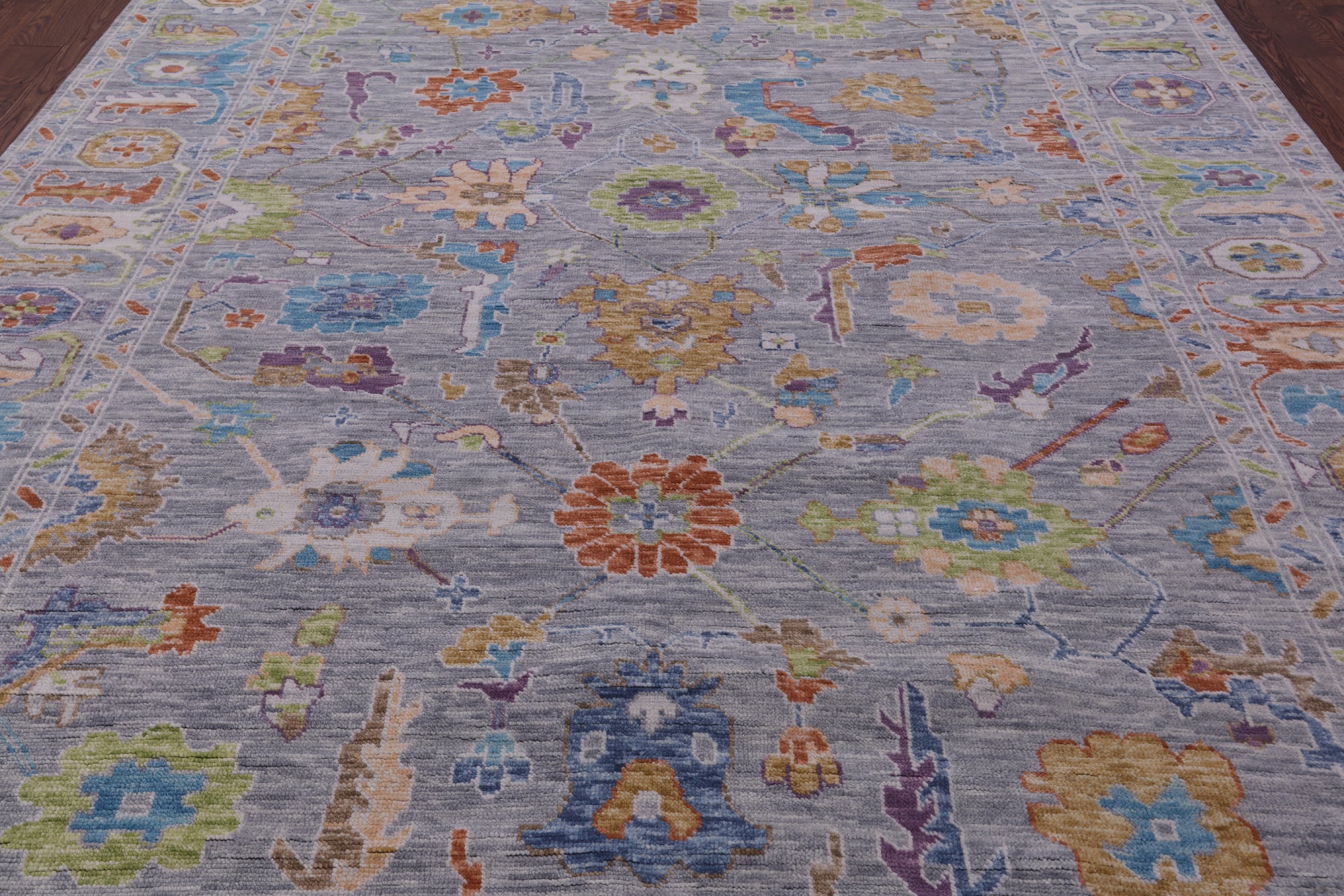 Grey Turkish Oushak Handmade Wool Rug - 9' 2" X 11' 11" - Golden Nile