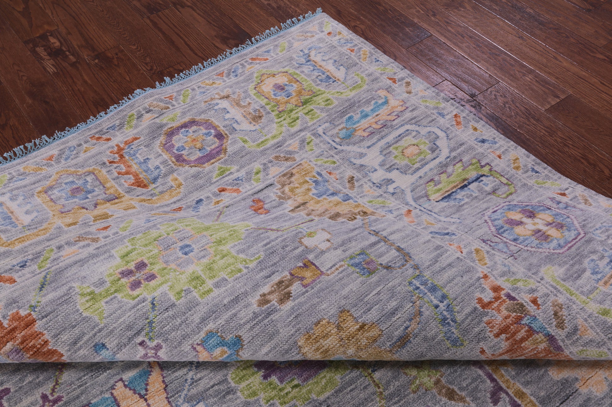 Grey Turkish Oushak Handmade Wool Rug - 9' 2" X 11' 11" - Golden Nile