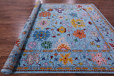 Blue Turkish Oushak Hand Knotted Wool Rug - 9' 1" X 12' 0" - Golden Nile