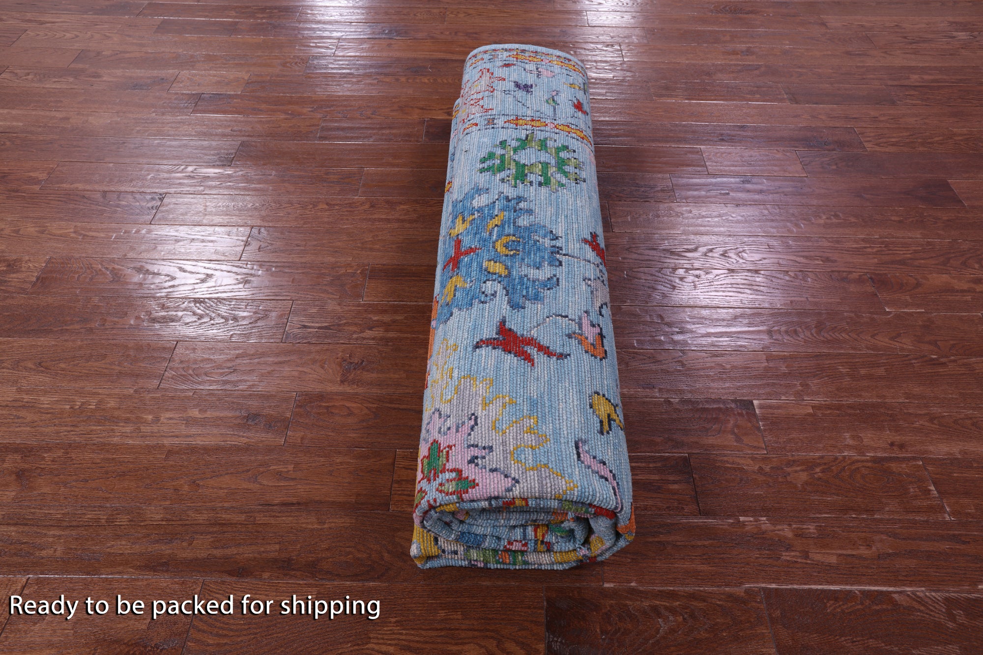 Blue Turkish Oushak Hand Knotted Wool Rug - 9' 1" X 12' 0" - Golden Nile