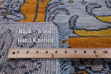 Light Blue Square William Morris Hand Knotted Wool Rug - 10' 1" X 10' 2" - Golden Nile
