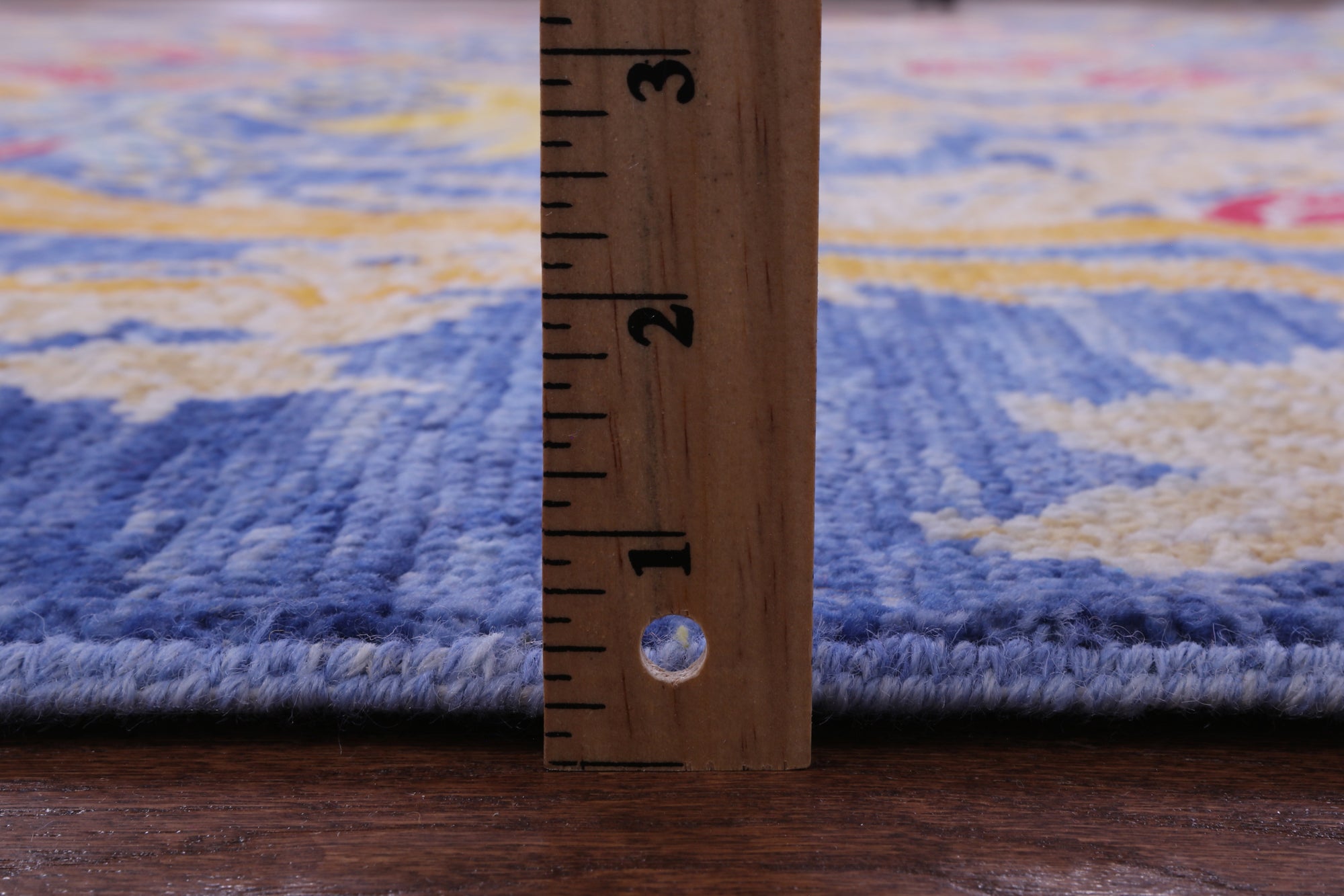 Blue William Morris Hand Knotted Wool Rug - 8' 0" X 9' 5" - Golden Nile